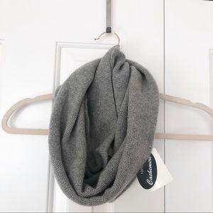 NWT - Portolano Cashmere Gray Funnel Scarf